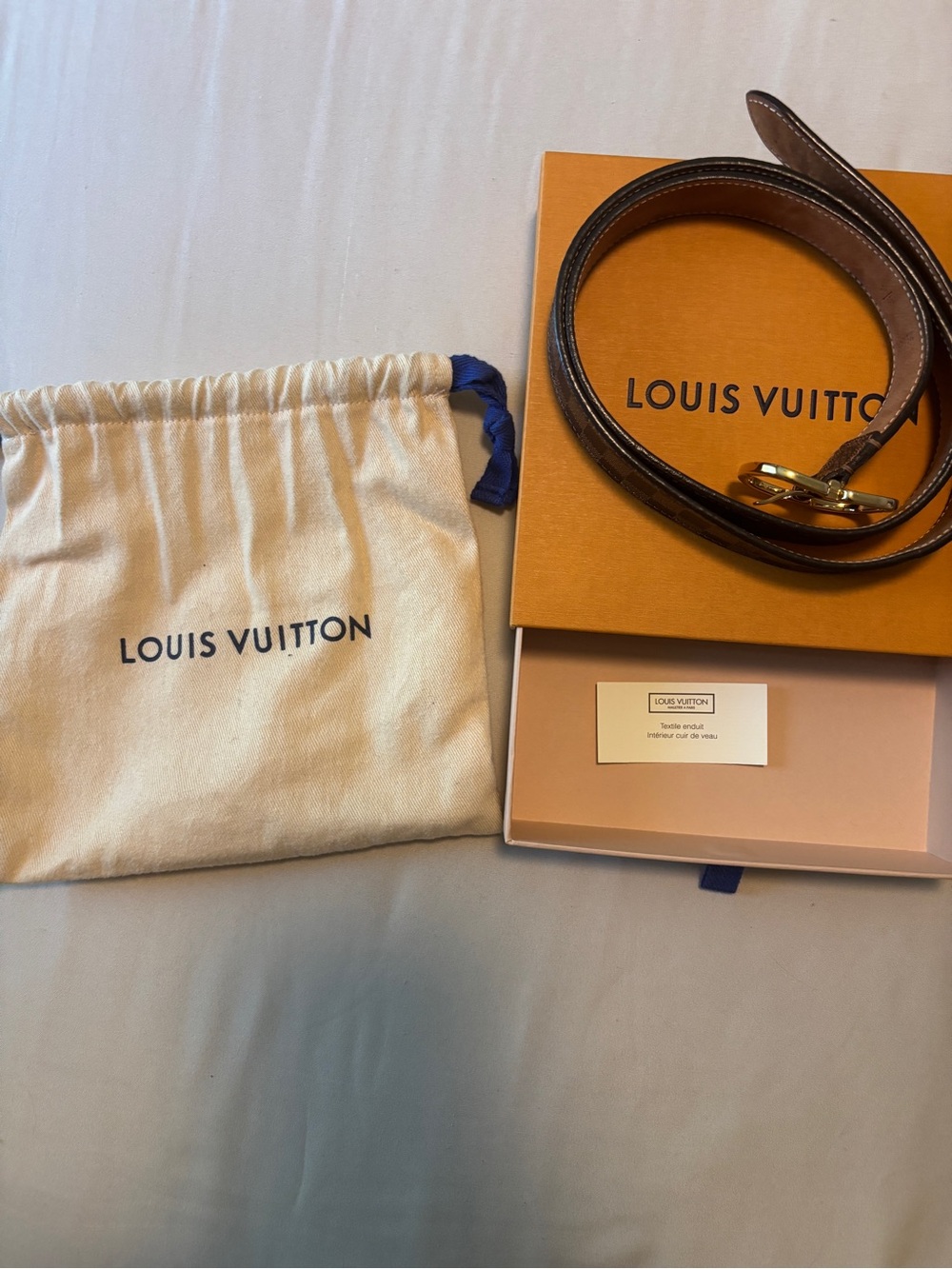Louis Vuitton Women’s Brown Leather Belt with Gold Buckle - Picture 3 of 12